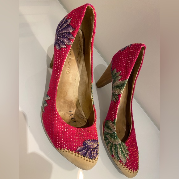 Terra Plana Hot Pink Unique Recycled High Heel Shoes Size 39 - Picture 5 of 8